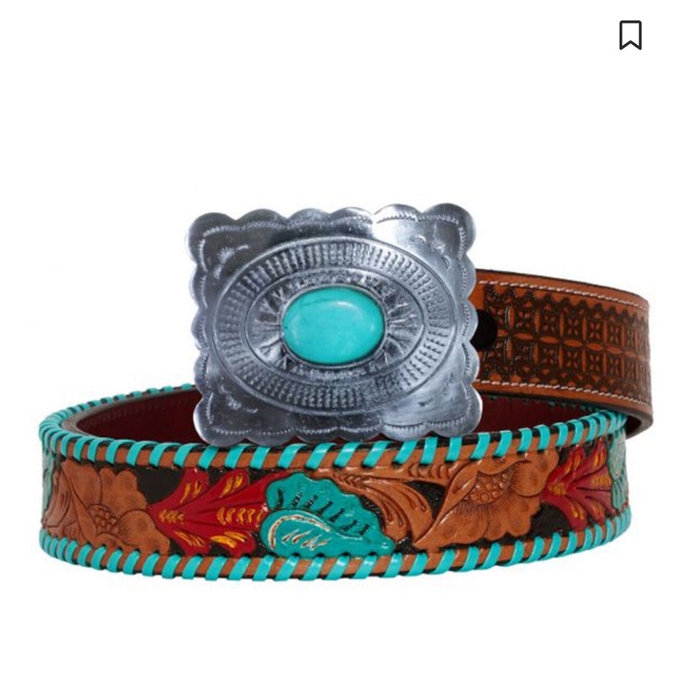 Myra bags Womena tropical forest hand tooled leather belt. 
NWOT size Small
